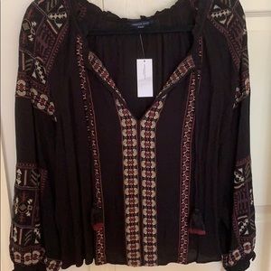 NWT American Eagle Embroidered Blouse